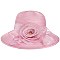 CLASSIC DRESSY PAPER SUMMER HAT WITH FLORAL ROSE BUD