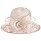 CLASSIC DRESSY PAPER SUMMER HAT WITH FLORAL ROSE BUD