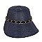Fashionable Paper Braid Gardening Hat w/Sheer Bow Chain Link