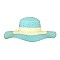 Trendy Turqiouse Large Summer Hat With Back Bow Tie
