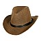 Fasionable Paper Braid Cowboy Hat With Belt Buckle Band SLHTP677