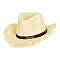 Fashionable Raw Edge Paper Braid Cowboy Hat with Belt Buckle Band