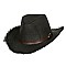 Fashionable Raw Edge Paper Braid Cowboy Hat with Belt Buckle Band