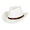 Fashionable Raw Edge Paper Braid Cowboy Hat with Belt Buckle Band