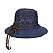 Fashionable Navy Medium Spring Hat With Bow Tie