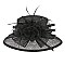 Sinamay Hat w/ Large Brim and Floral Feather Center SLHTS2074