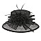 Sinamay Hat w/ Large Brim and Floral Feather Center SLHTS2074
