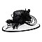 SINAMAY HAT W/LOOPY FLORAL FEATHER CENTER  OVAL MED BRIM