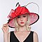 SINAMAY HAT MEDIUM TWO TONE W/ FLORAL FEATHER CENTER  SLHTS2132