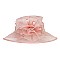 SINAMAY DOWN BRIM HAT W/ FLORAL CENTER