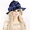 MEDIUM BRIM SATIN DRESSY HAT WITH A BROOCH ACCENT