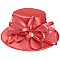 MEDIUM BRIM SATIN DRESSY HAT WITH A LARGE BOW RIBBON