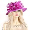 MEDIUM BRIM SATIN DRESSY HAT WITH A LARGE BOW RIBBON