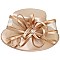 MEDIUM BRIM SATIN DRESSY HAT WITH A LARGE BOW RIBBON