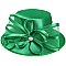 MEDIUM BRIM SATIN DRESSY HAT WITH A LARGE BOW RIBBON