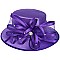 MEDIUM BRIM SATIN DRESSY HAT WITH A LARGE BOW RIBBON