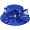 MEDIUM BRIM SATIN DRESSY HAT WITH A LARGE BOW RIBBON