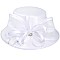 MEDIUM BRIM SATIN DRESSY HAT WITH A LARGE BOW RIBBON