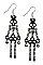 PACK OF 12 Rhinestone Skeleton Halloween Earrings