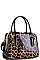 LEOPARD TWO TONE COLOR SATCHEL WITH LONG STRAP