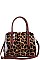 LEOPARD TWO TONE COLOR SATCHEL WITH LONG STRAP
