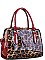 LEOPARD TWO TONE COLOR SATCHEL WITH LONG STRAP