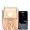 HY2043-LP Hardware and Tassel Accent Cellphone Holder Cross Body