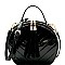 Tassel Accent Chevron Quilted Patent Round Satchel  MH-HY4162