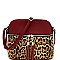 Tassel Accent Leopard Print Pocket Dome Cross Body