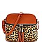 Tassel Accent Leopard Print Pocket Dome Cross Body