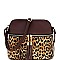 Tassel Accent Leopard Print Pocket Dome Cross Body