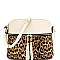 Tassel Accent Leopard Print Pocket Dome Cross Body