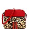 Tassel Accent Leopard Print Pocket Dome Cross Body