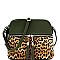 Tassel Accent Leopard Print Pocket Dome Cross Body