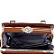 Leopard Print Patent Jewel-Top Frame 2-Way Satchel