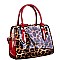 Leopard Print Patent Jewel-Top Frame 2-Way Satchel