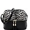 TASSEL ACCENT LEOPARD PRINT DOME CROSS BODY