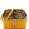 TASSEL ACCENT LEOPARD PRINT DOME CROSS BODY