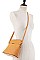 TASSEL ACCENT PLAIN TEXTURE CROSSBODY BAG