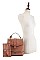 2 IN 1FRONT ZIP BUCKLE DESIGN BACKPACK CLUTCH SET