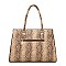 4 in 1 Snake Print Embossed Satchel SET