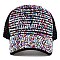 Colorful Rhinestone Mesh Baseball Cap