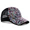 Colorful Rhinestone Mesh Baseball Cap