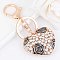 Rhinestone Rose Flower Heart Key Holder Keychain