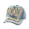 HOLY in Multi Stones & Gold on Denim Fashion Cap MEZ701