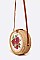 Flower Printed Wooden Accent Bamboo Circle Swing Bag