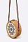 Hand Printed Flower Wooden Panel Bamboo Swing Bag
