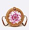 Lotus Flower Hand Painted Bamboo Circle Swing Bag