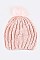 Pack of 12 pieces Chunky Knit PomPom Plush Beanie  LA-HT 717-1