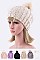 Pack of 12 pieces Chunky Knit PomPom Plush Beanie  LA-HT 717-1